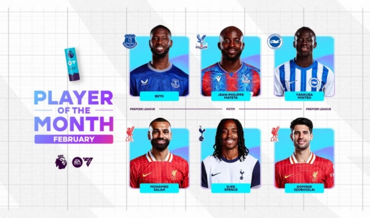  英超2月最佳候選：貝托、馬特塔、明特、薩拉赫、斯賓塞、索博